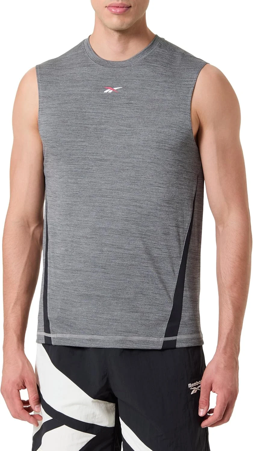 تی شرت ورزشی مردانه ریباک مدل Id Train Energy Slvls Tech Tee خاکستری سایز M