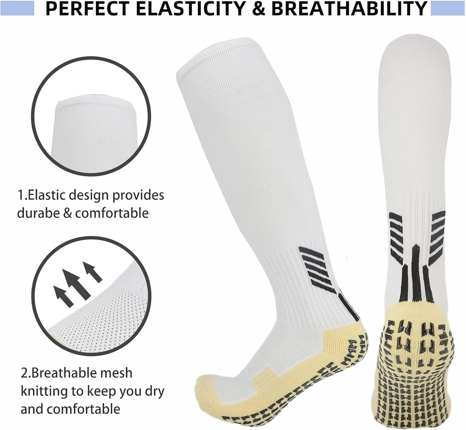 جوراب های ورزشی ضد لغزش با پدهای چسبنده برای فوتبال و بسکتبال، جوراب های ورزشی و تمرینی با چسبندگی بالا، مناسب برای آقایان و بانوان - جوراب های بیمارستانی ضد لغزش