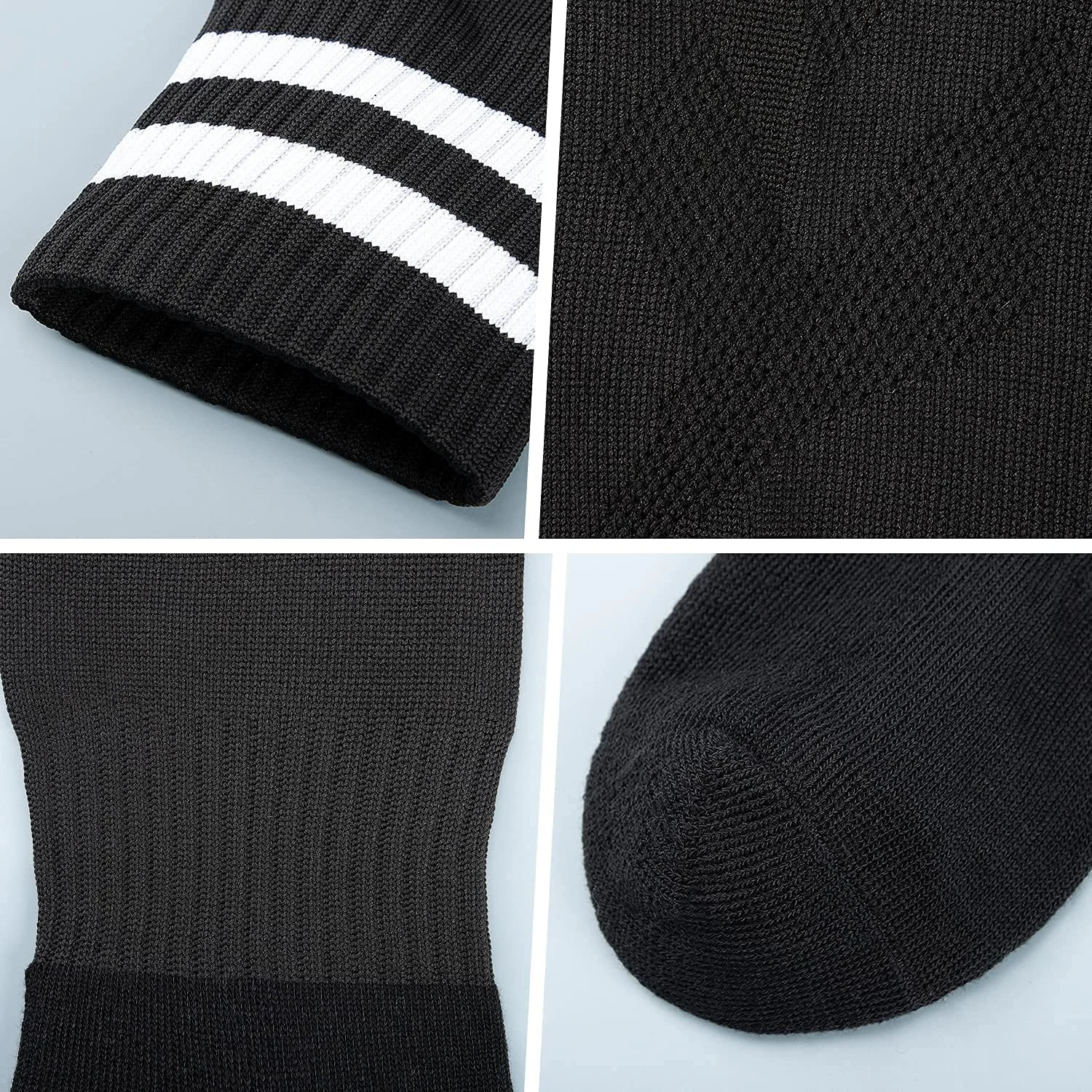 کاست ویو، 3 جفت جوراب ورزشی مردانه، جوراب های فوتبال ضد لغزش، جوراب های ورزشی تنفسی برای راگبی و هاکی، سایز آزاد