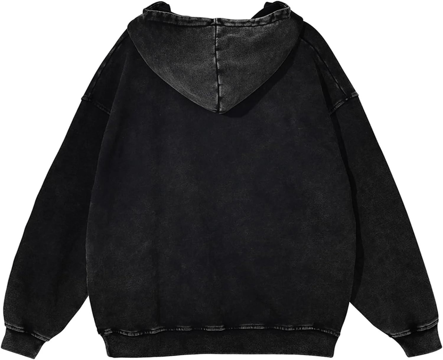 هودی زیپ دار مردانه و زنانه، سویشرت کلاه دار اورسایز با طرح اسید شویی وینتیج، مناسب استایل خیابانی