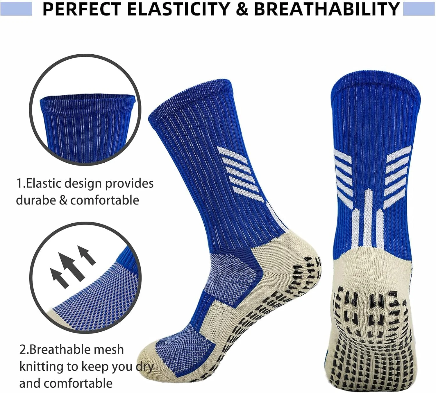 جوراب های ورزشی ضد لغزش با پدهای چسبنده برای فوتبال و بسکتبال، جوراب های ورزشی و تمرینی با چسبندگی بالا، مناسب برای آقایان و بانوان - جوراب های بیمارستانی ضد لغزش