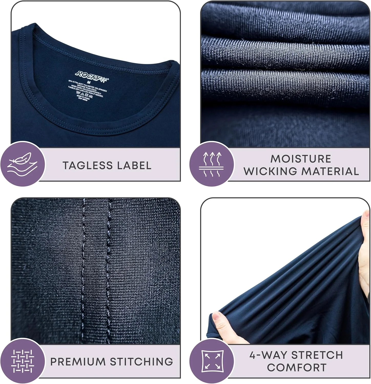 زیرپوش گرم مردانه پشمی راکی، شلوار بیس لایر بلند سرمه ای