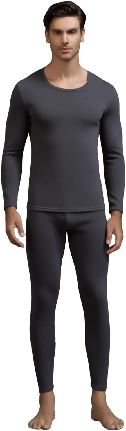 ست لباس زیر حرارتی مردانه فوق العاده نرم و گرم لایه پایه زمستانی بلوز و شلوار آستین بلند مناسب برای کمپینگ، استفاده روزانه، کار، فعالیت های خارج از منزل و هوای سرد