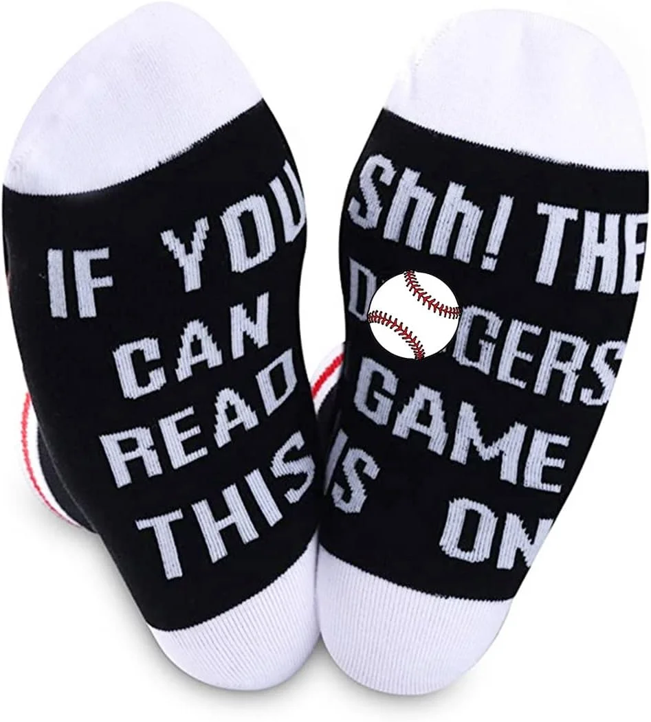 جوراب ساق بلند طرح فوتبال، هدیه ای جالب برای دوستداران فوتبال - جوراب با نوشته "اگر می توانید این را بخوانید، بازی فوتبال شروع شده است"، خاکستری