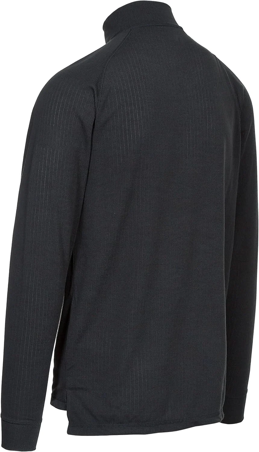 نیم تنه آستین بلند مردانه Trespass Wise360 با زیپ نیمه و خشک شوندگی سریع - مشکی، سایز کوچک