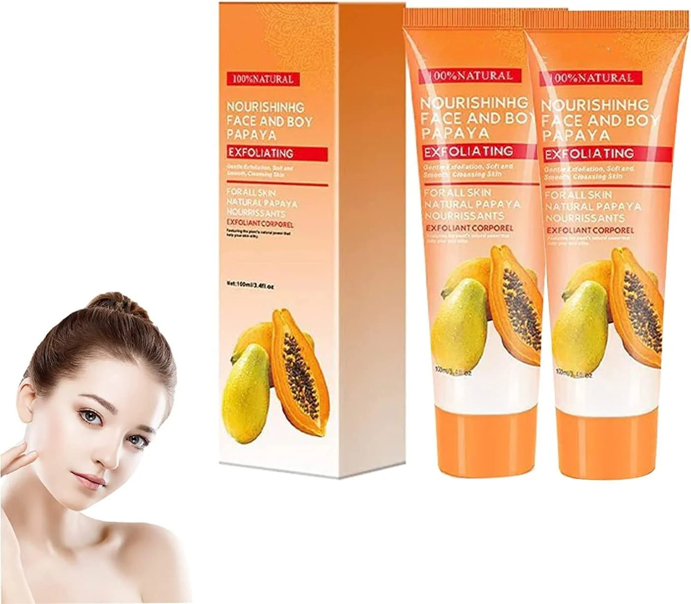 لایه بردار عمیق روشن کننده پاپایا، کرم روشن کننده پاپایا، اسکراب لایه بردار پاپایا، ژل لایه بردار پاپایا، پاک کننده عمیق بهبود دهنده پوست صورت (2 عدد) لایه بردار عمیق روشن کننده پاپایا، کرم روشن کننده پاپایا، اسکراب لایه بردار پاپایا، ژل لایه بردار پاپایا، پاک کننده عمیق بهبود دهنده پوست صورت (2 عدد)