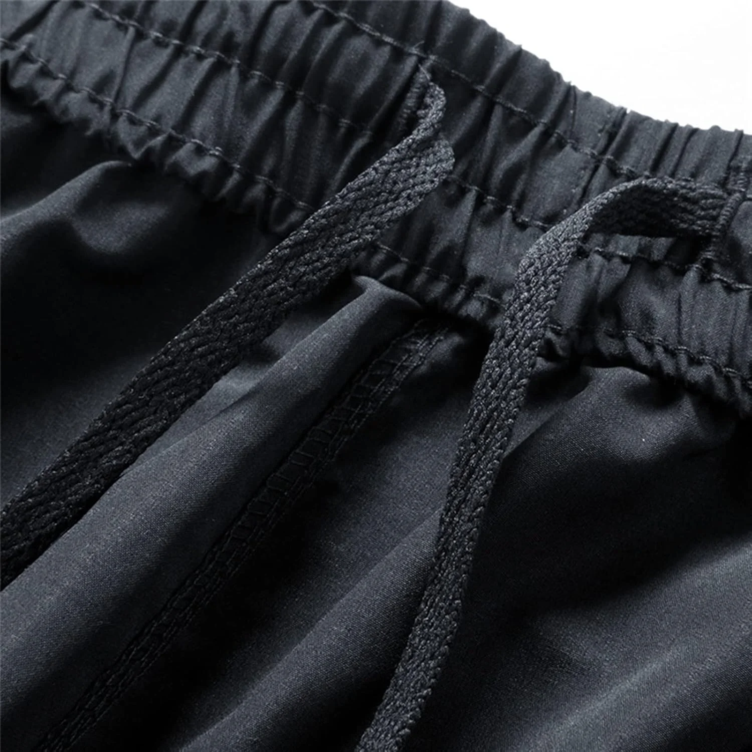 شلوارک مردانه غیر رسمی زیر زانو، خشک‌شونده سریع، سه ربع، مناسب فصل تابستان، نازک، مناسب باشگاه، دویدن، تمرین، دارای جیب، مشکی، سایز بزرگ
