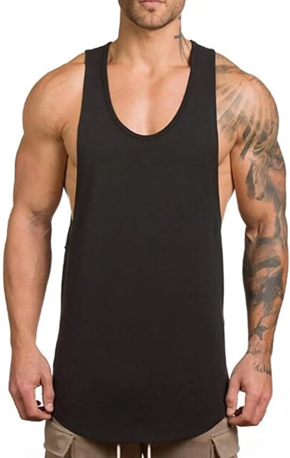 تاپ های رکابی مردانه ZUEVI، تی شرت های بدون آستین مناسب بدنسازی و تمرینات ورزشی