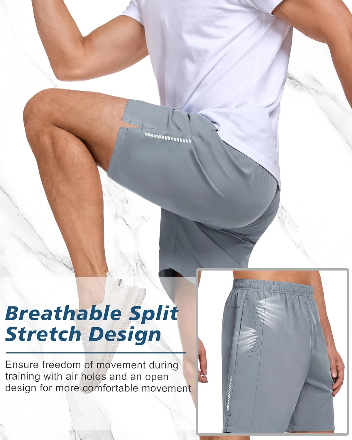 ست ۳ عددی شورت ورزشی مردانه، شورت تنیس تابستانی با قابلیت خشک شدن سریع، شلوار ورزشی مردانه مناسب فیتنس با جیب، شلوار دویدن مناسب فضای باز