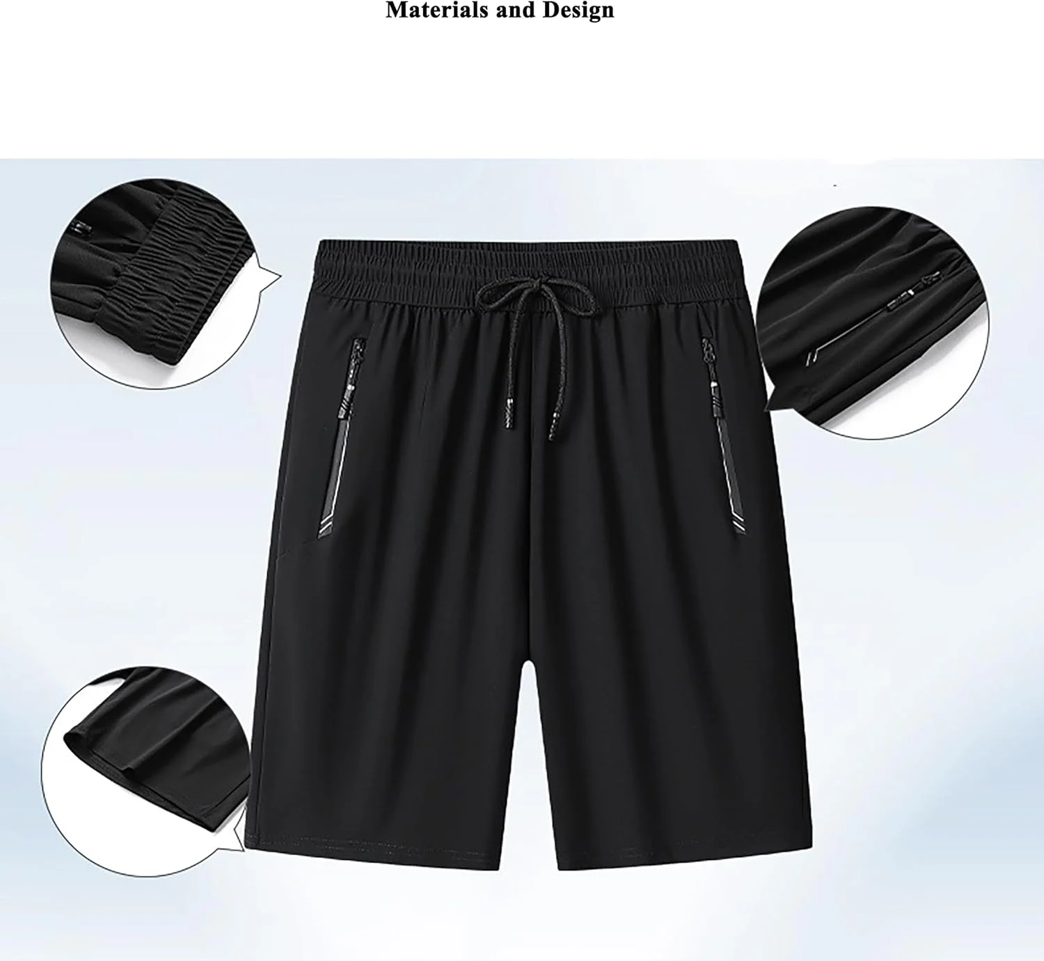 شورت ورزشی مردانه زینگتر، کشی، خنک کننده سریع، 7 اینچ، دارای جیب زیپ‌دار، مناسب تمرینات باشگاه، تنیس و دویدن