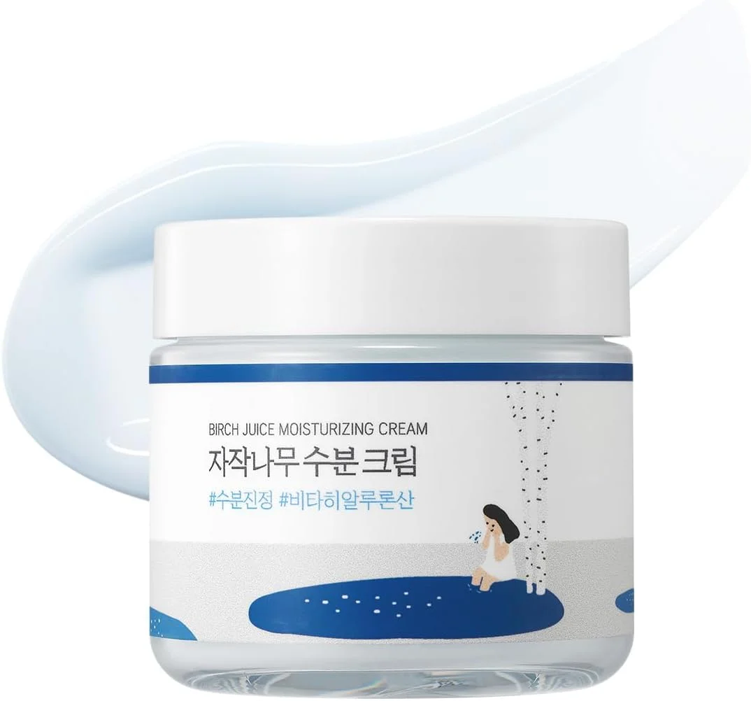 کرم مرطوب کننده آب توس ROUND LAB، 80 میلی لیتر، مرطوب کننده عمیق 48 ساعته صورت و هیالورونیک اسید ویتا برای پوست مستعد آکنه، کاهش سبوم و چربی، مراقبت از پوست کره ای