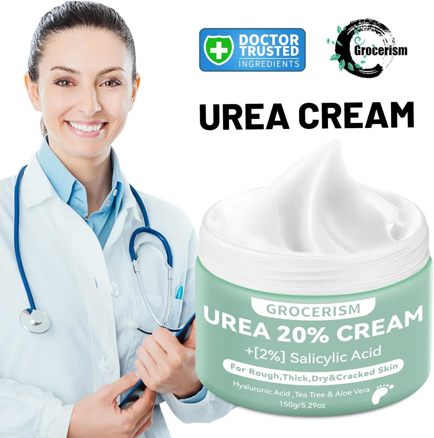 کرم اوره 20 درصد به همراه 2% اسید سالیسیلیک 150 گرم با جوراب های مرطوب کننده || کرم از بین برنده پینه پا، کرم دست برای پاشنه های ترک خورده خشک، پاها، دست ها، زانوها، آرنج ها و مرطوب کننده عمیق، نرم کننده پینه کرم اوره 20 درصد به همراه 2% اسید سالیسیلیک 150 گرم با جوراب های مرطوب کننده || کرم از بین برنده پینه پا، کرم دست برای پاشنه های ترک خورده خشک، پاها، دست ها، زانوها، آرنج ها و مرطوب کننده عمیق، نرم کننده پینه