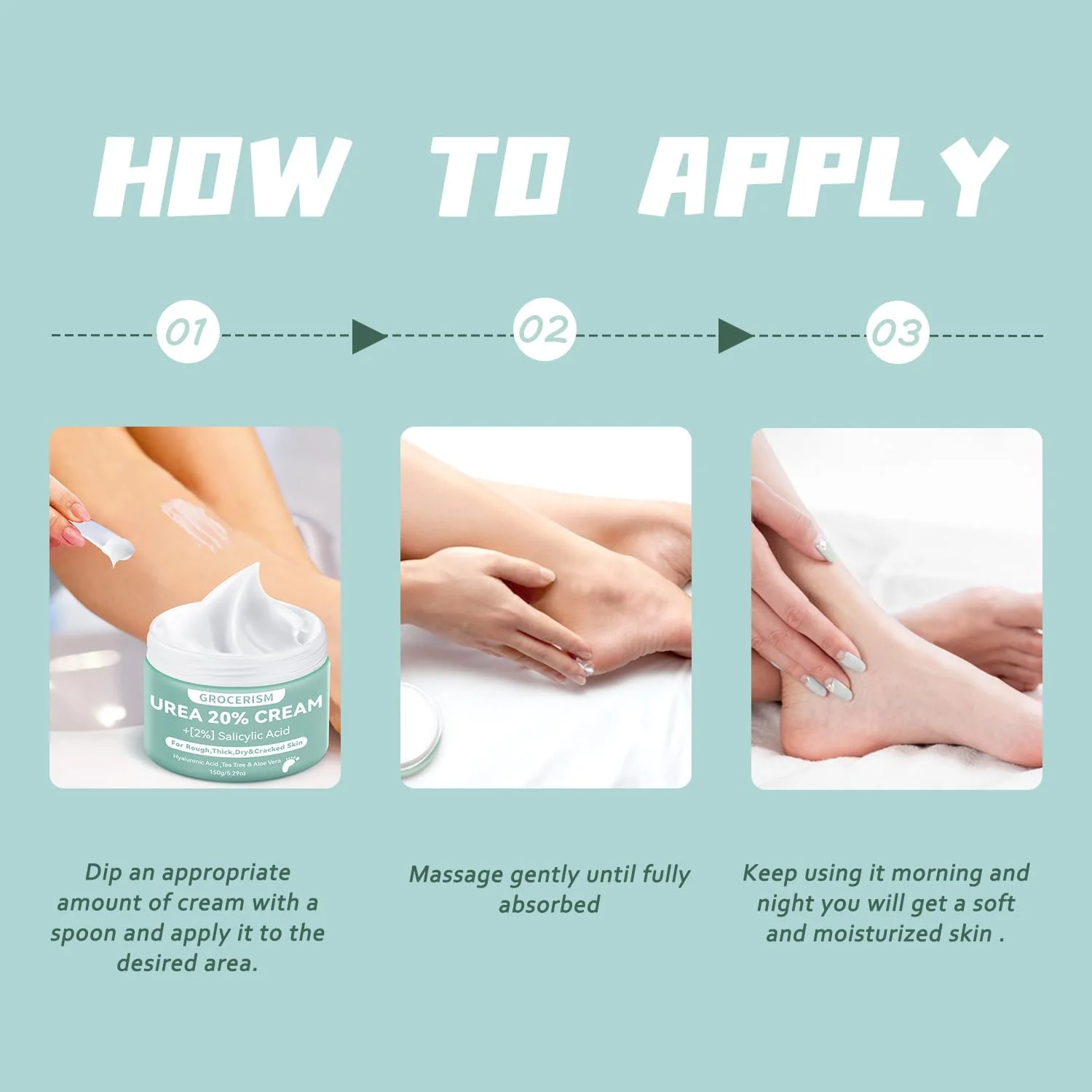 کرم اوره 20 درصد به همراه 2% اسید سالیسیلیک 150 گرم با جوراب های مرطوب کننده || کرم از بین برنده پینه پا، کرم دست برای پاشنه های ترک خورده خشک، پاها، دست ها، زانوها، آرنج ها و مرطوب کننده عمیق، نرم کننده پینه کرم اوره 20 درصد به همراه 2% اسید سالیسیلیک 150 گرم با جوراب های مرطوب کننده || کرم از بین برنده پینه پا، کرم دست برای پاشنه های ترک خورده خشک، پاها، دست ها، زانوها، آرنج ها و مرطوب کننده عمیق، نرم کننده پینه