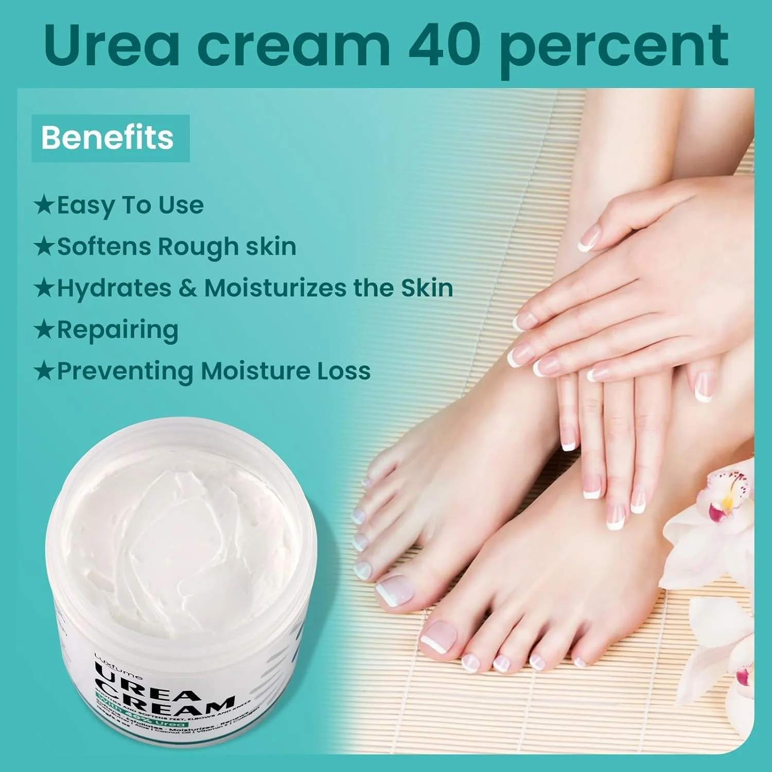 کرم اوره ۴۰ درصد نالاکال برای پا، قدرت حداکثری ۱۵۹ گرم، کرم پا برای پاشنه و پای خشک و ترک خورده، مرطوب کننده عمیق و از بین برنده پینه