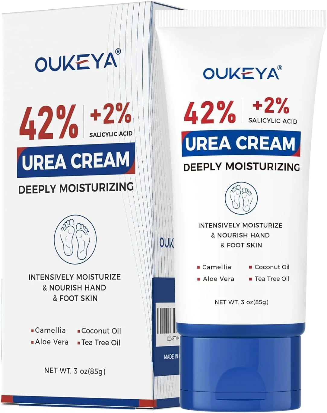 کرم پای اوره اوکیا ۴۲ درصد با ۲ درصد سالیسیلیک اسید، مرطوب کننده عمیق برای پوست خشک و ترک خورده، لوسیون اوره نرم کننده پینه ها و پاشنه های ضخیم، مراقبت از پا برای پوست بسیار خشک ۸۵ گرم