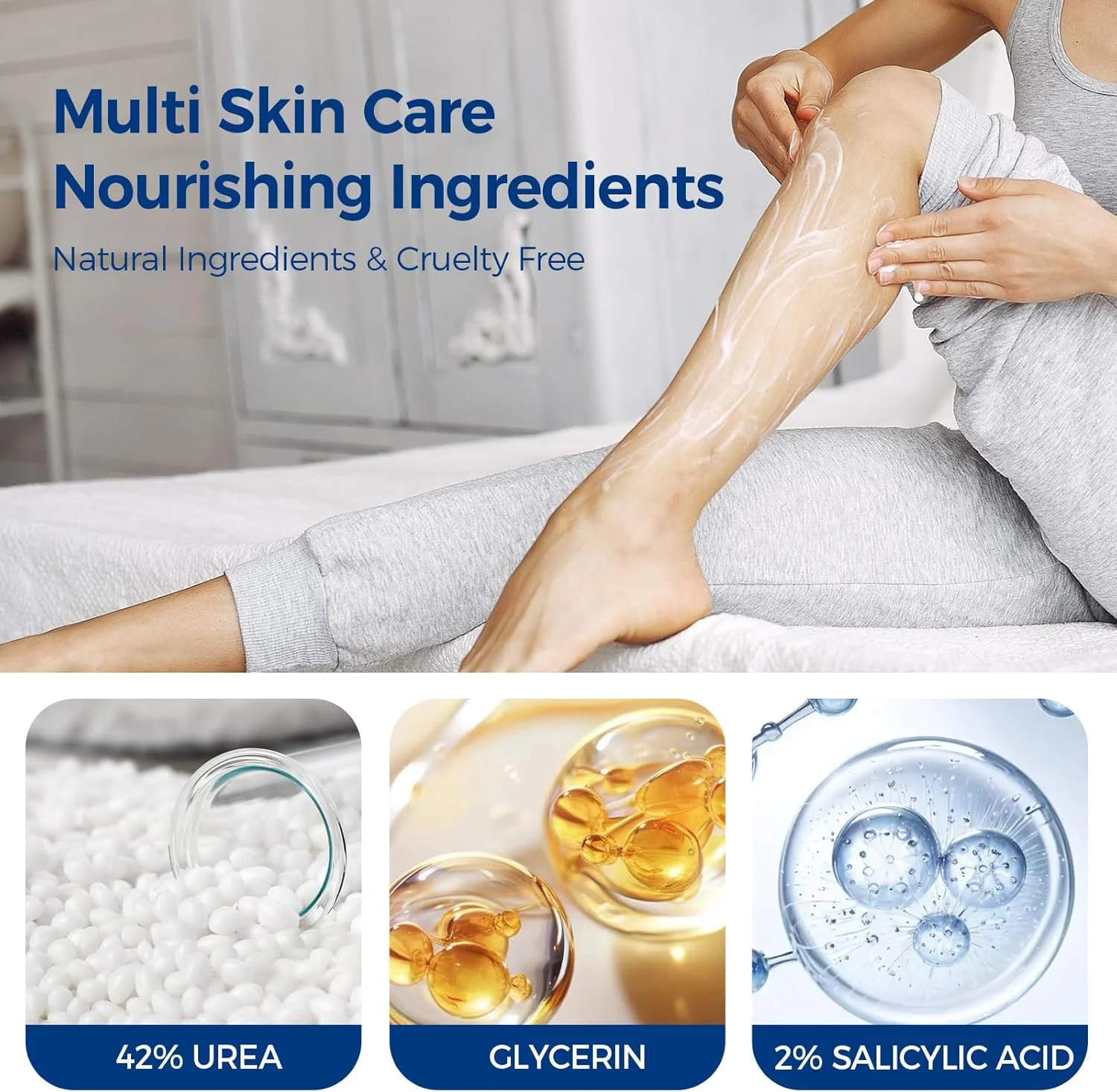 کرم پای اوره اوکیا ۴۲ درصد با ۲ درصد سالیسیلیک اسید، مرطوب کننده عمیق برای پوست خشک و ترک خورده، لوسیون اوره نرم کننده پینه ها و پاشنه های ضخیم، مراقبت از پا برای پوست بسیار خشک ۸۵ گرم