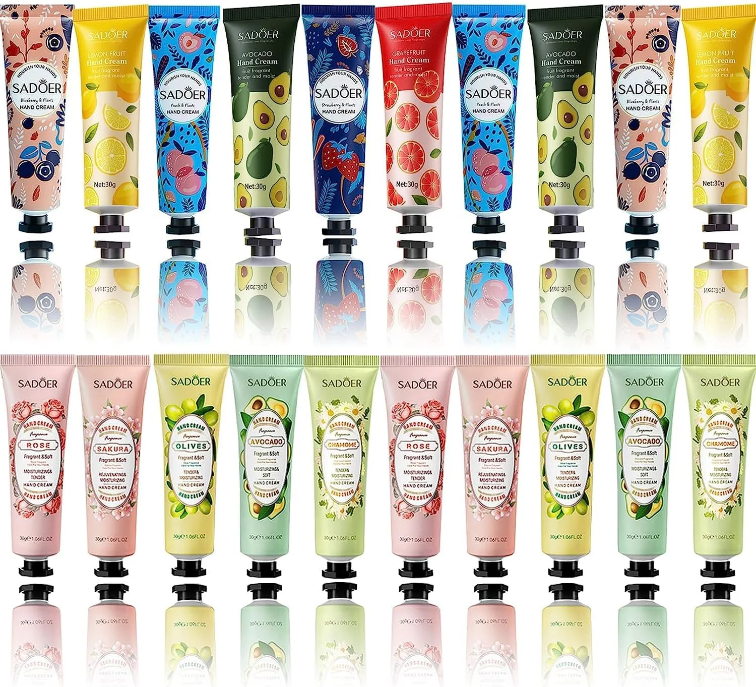 مجموعه 20 عددی کرم دست، مجموعه هدیه کرم مراقبت از دست مرطوب کننده، لوسیون دست مسافرتی برای زنان، دستان خود را مرطوب نگه دارید، کرم دست گیاهی طبیعی برای دست های ترک خورده و خشک