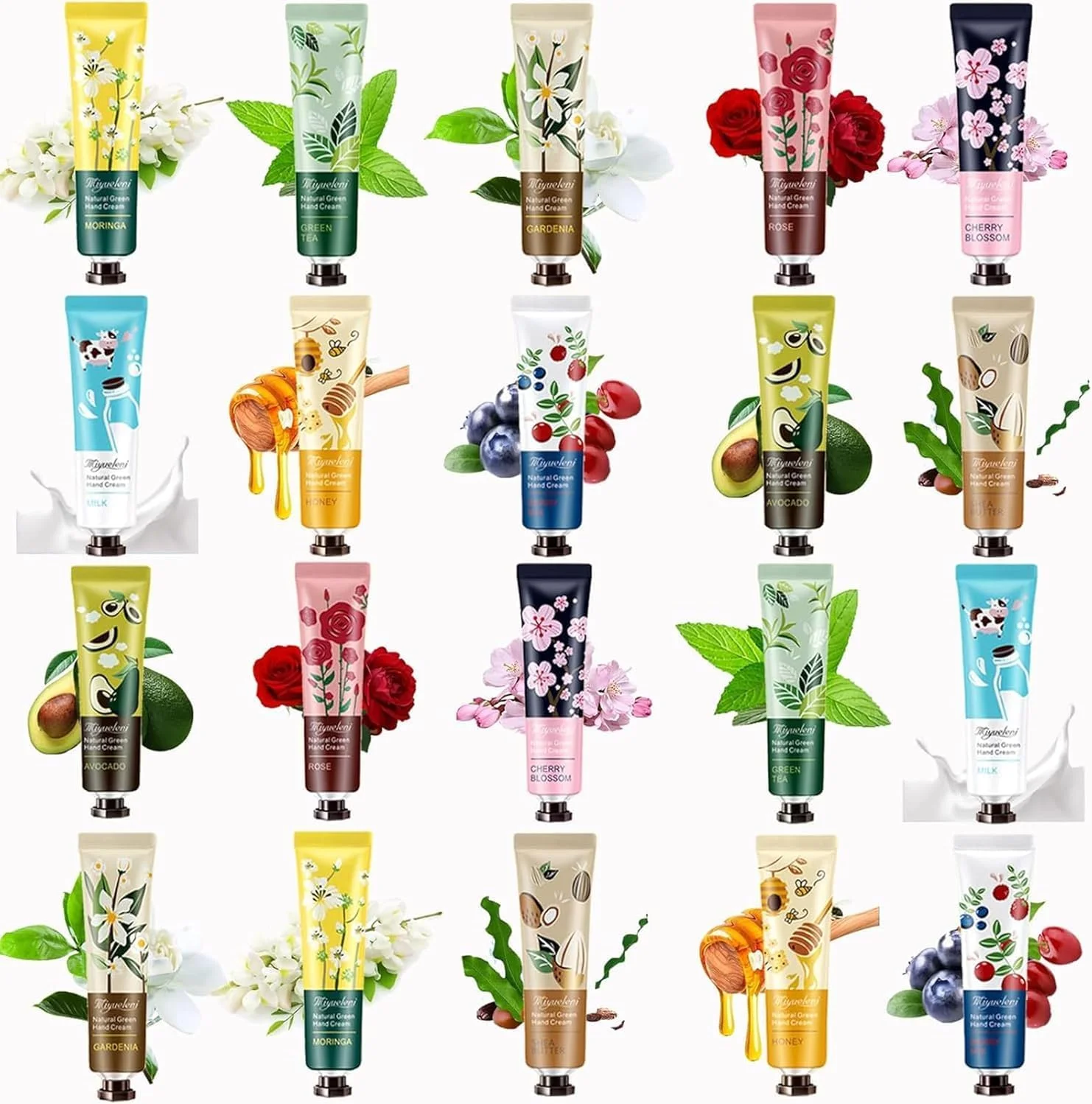 مجموعه ۲۰ عددی کرم دست کوچک برای دست های خشک و ترک خورده، مجموعه هدیه کرم دست مرطوب کننده با رایحه گیاهی طبیعی برای زنان، لوسیون دست اندازه مسافرتی برای هدیه تولد، هدیه برای معلمان، هدیه برای پرستاران، هدیه برای ساقدوش ها مجموعه ۲۰ عددی کرم دست کوچک برای دست های خشک و ترک خورده، مجموعه هدیه کرم دست مرطوب کننده با رایحه گیاهی طبیعی برای زنان، لوسیون دست اندازه مسافرتی برای هدیه تولد، هدیه برای معلمان، هدیه برای پرستاران، هدیه برای ساقدوش ها