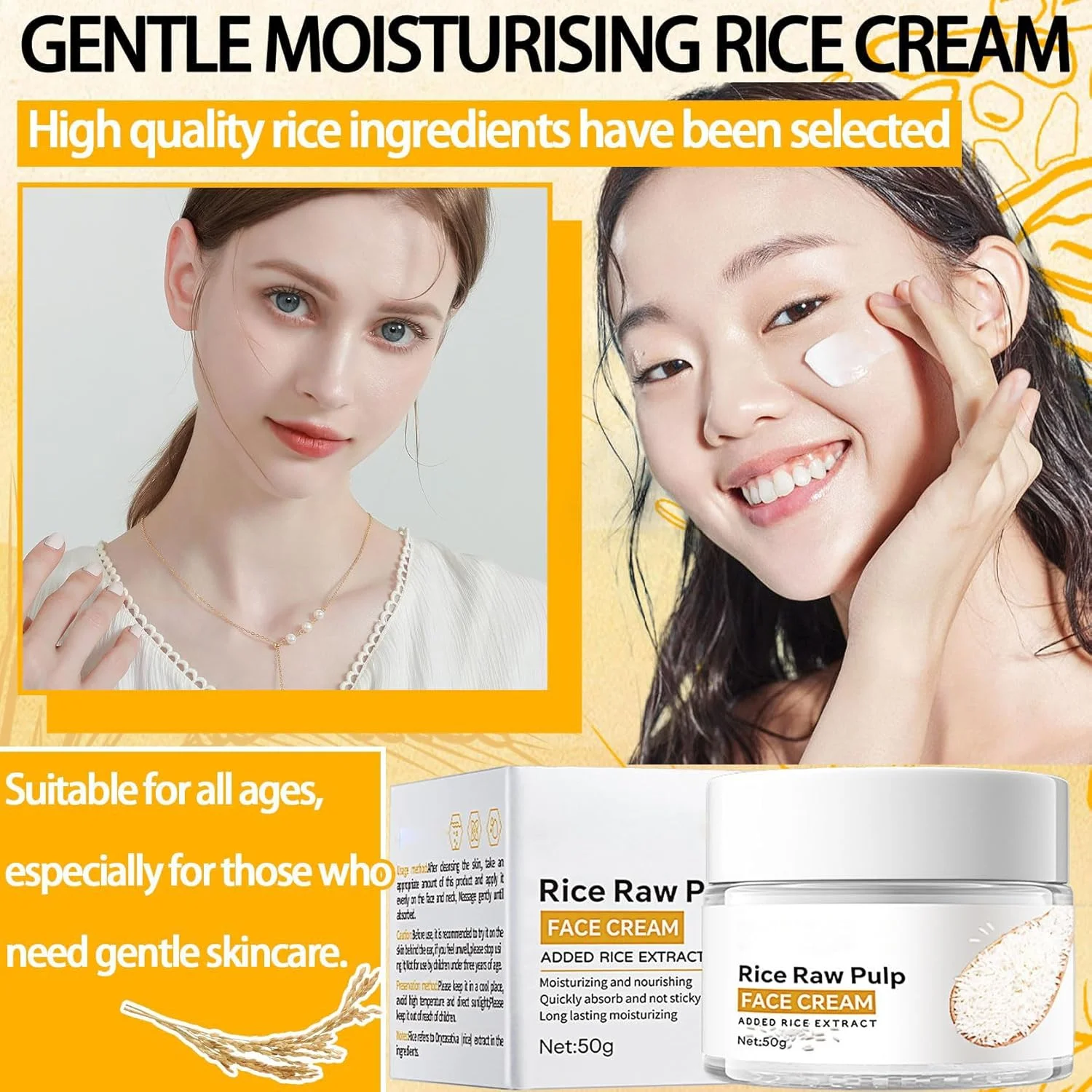 کرم برنج مرطوب کننده یلاجوی برای صورت، کرم مرطوب کننده عمیق صورت برای مراقبت از پوست، مرطوب کننده صورت برنج شبانه برای آقایان و بانوان کرم برنج مرطوب کننده یلاجوی برای صورت، کرم مرطوب کننده عمیق صورت برای مراقبت از پوست، مرطوب کننده صورت برنج شبانه برای آقایان و بانوان