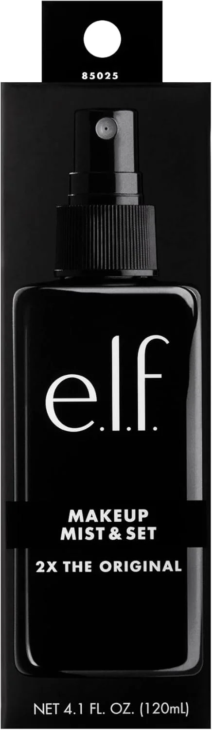 اسپری فیکس و شاداب کننده آرایش ای.ال.اف، اسپری آبرسان برای تثبیت و احیای آرایش، تسکین دهنده و آبرسان پوست، غنی شده با ویتامین A، وگان و بدون تست حیوانی، 120 میلی لیتر