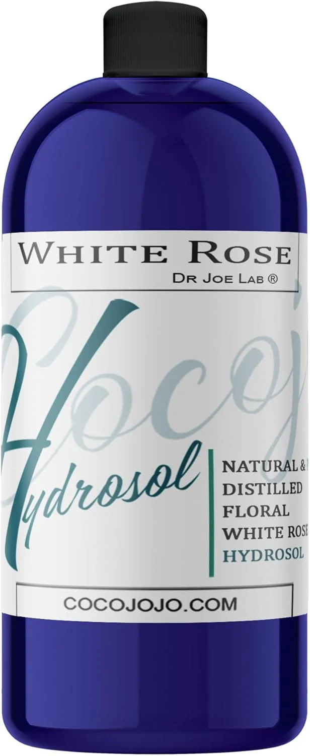 هیدروسول گل رز سفید دکتر جو لب - گلاب طبیعی تقطیر شده بلغاری غیر GMO وگان مرطوب کننده اسپری تونینگ صورت مو پوست منافذ - بسته بندی ممکن است متفاوت باشد (946 میلی لیتر)