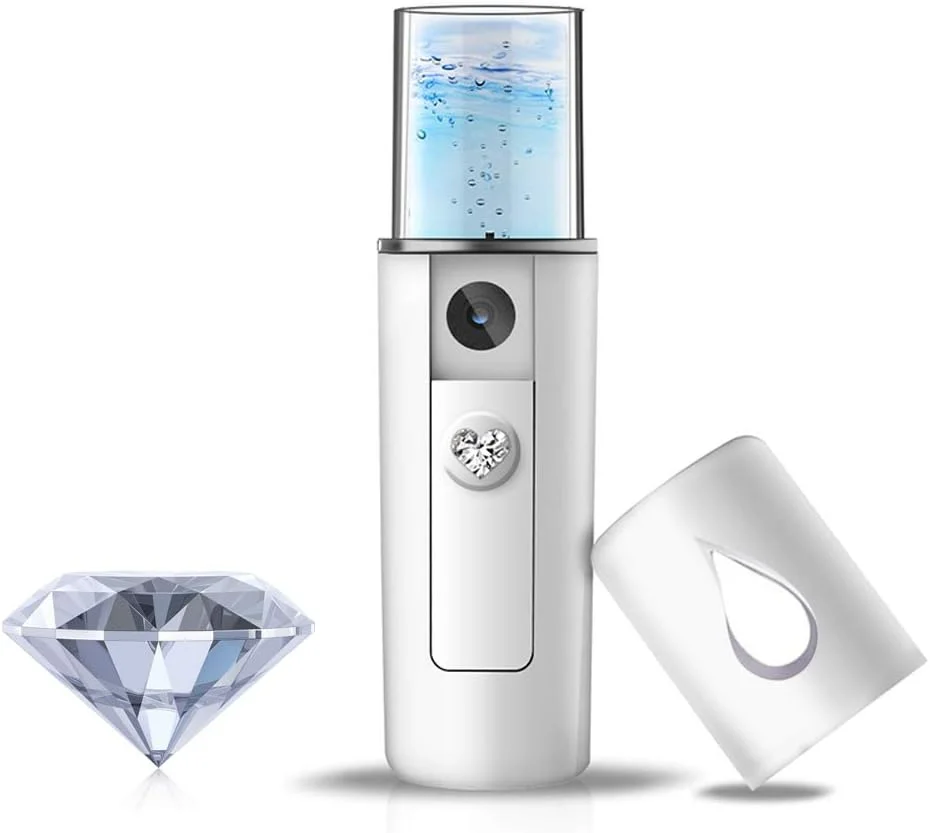 اسپری نانو صورت YDI، اسپری مه برای تمیز کردن مژه ها، منافذ، آبرسانی و مرطوب کننده پوست، دستگاه زیبایی کوچک قابل شارژ USB - سفید