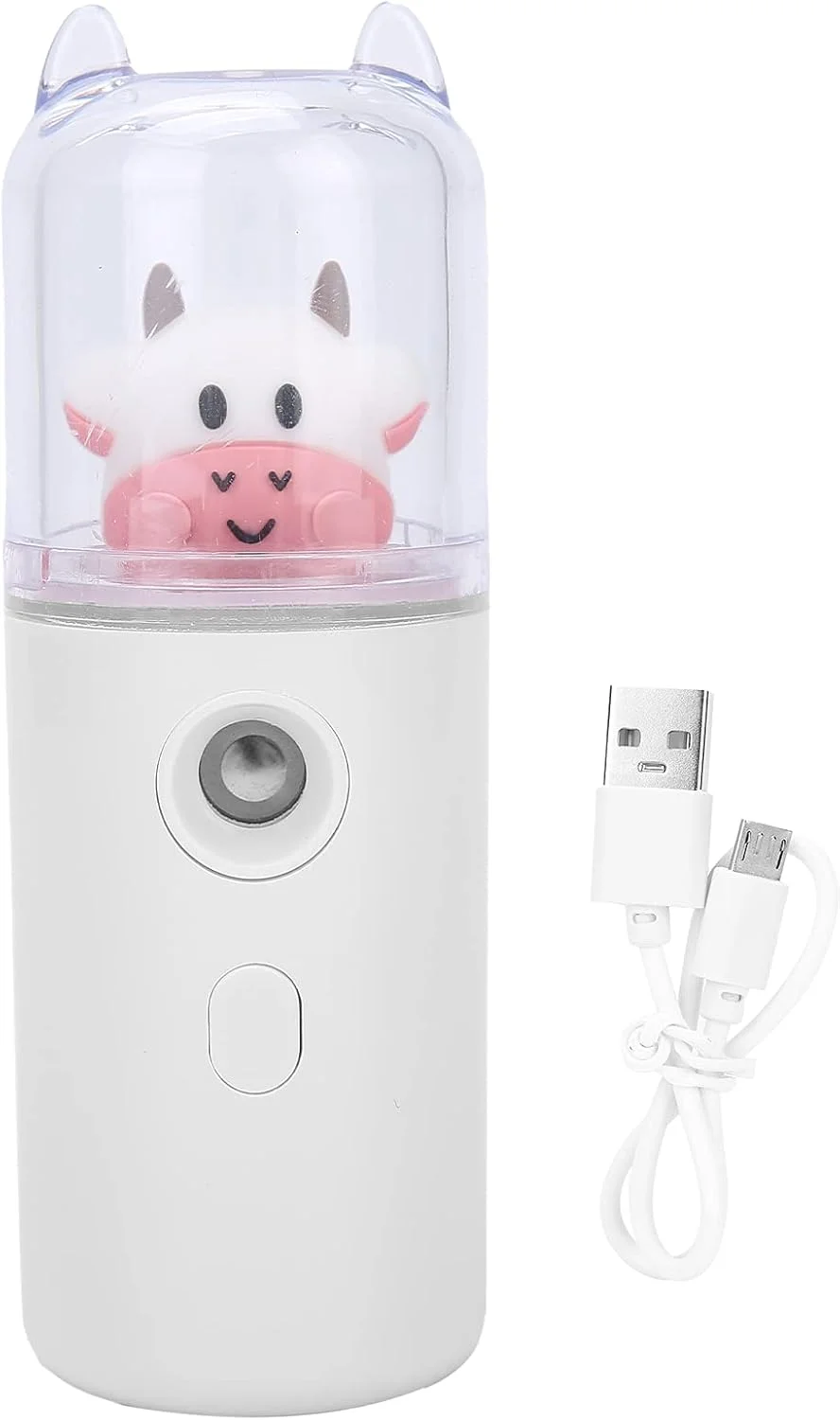 دستگاه نانو مه پاش صورت، طرح کارتونی حیوانات، مینی مرطوب کننده و آبرسان، مه پاش خنک دستی، قابل حمل برای منزل و محل کار، اسپری مرطوب کننده پوست (سفید)