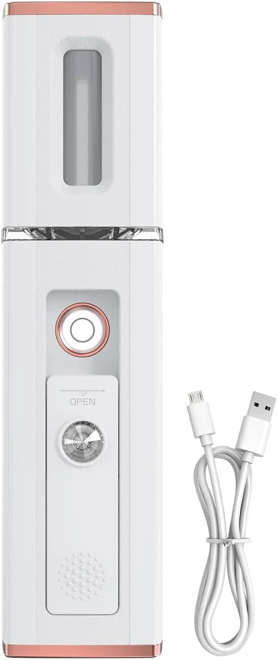 دستگاه مه پاش صورت شارژی | دستگاه اسپری صورت برقی زنانه | مرطوب کننده پوست صورت با مه آب ظریف برای آبرسانی عمیق پوست برای مسافرت و مطالعه