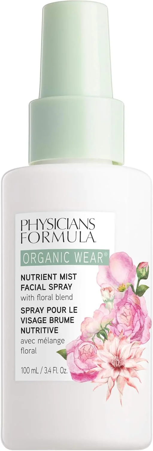 اسپری صورت مغذی و ارگانیک Physicians Formula، غنی شده با مواد گیاهی، تایید شده توسط متخصص پوست، وگان، بدون گلوتن، تنظیم کننده، متعادل کننده و آماده ساز پوست