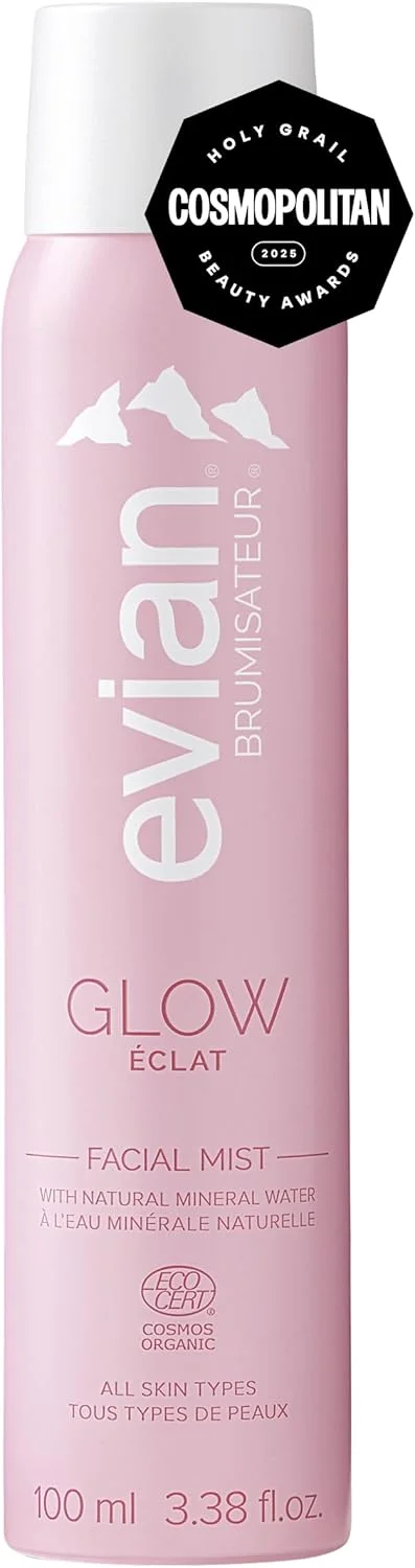 اسپری صورت BRUMISATEUR Evian Glow - افزایش درخشندگی - تغذیه پوست - بهبود آرایش - ارگانیک - مناسب انواع پوست - مراقبت از پوست آلپ فرانسه