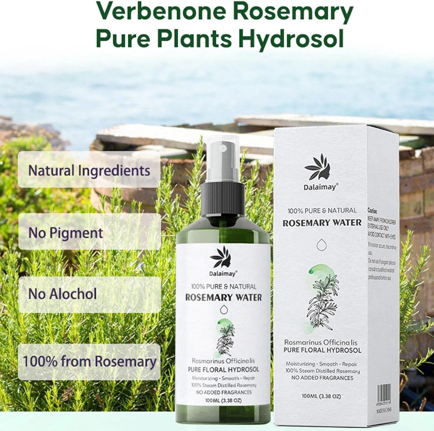 اسپری مرطوب کننده صورت، تونر هیدروسول صورت | اسپری مه صورت آبرسان برای صورت و بدن، تسکین دهنده پوست حساس، 100 میلی لیتر