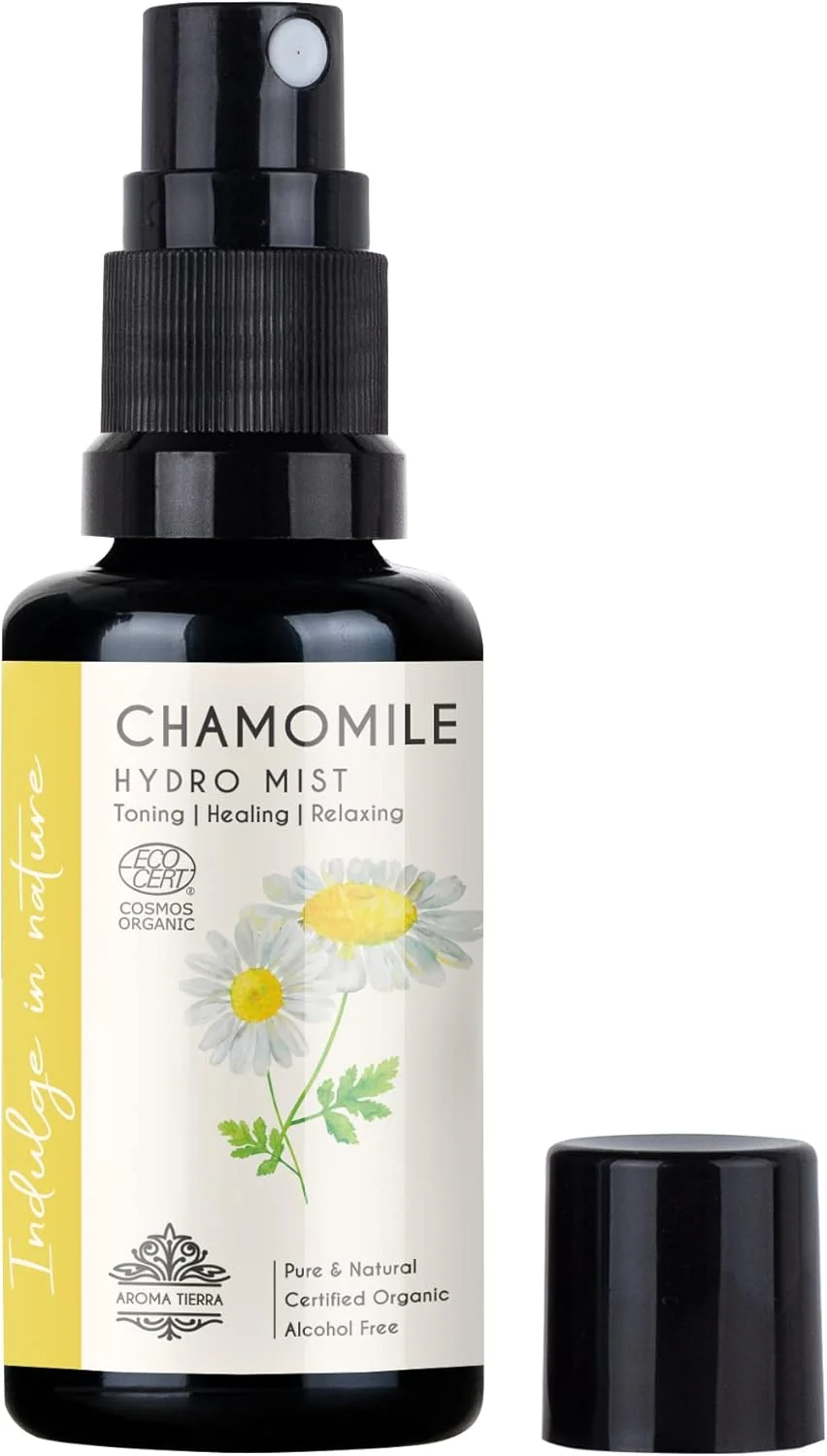 آب بابونه رومی ارگانیک آروما تیرا (اسپری هیدروسول) - برای صورت، پوست، مو، خواب، اضطراب، تونر صورت - 100% خالص، بدون الکل