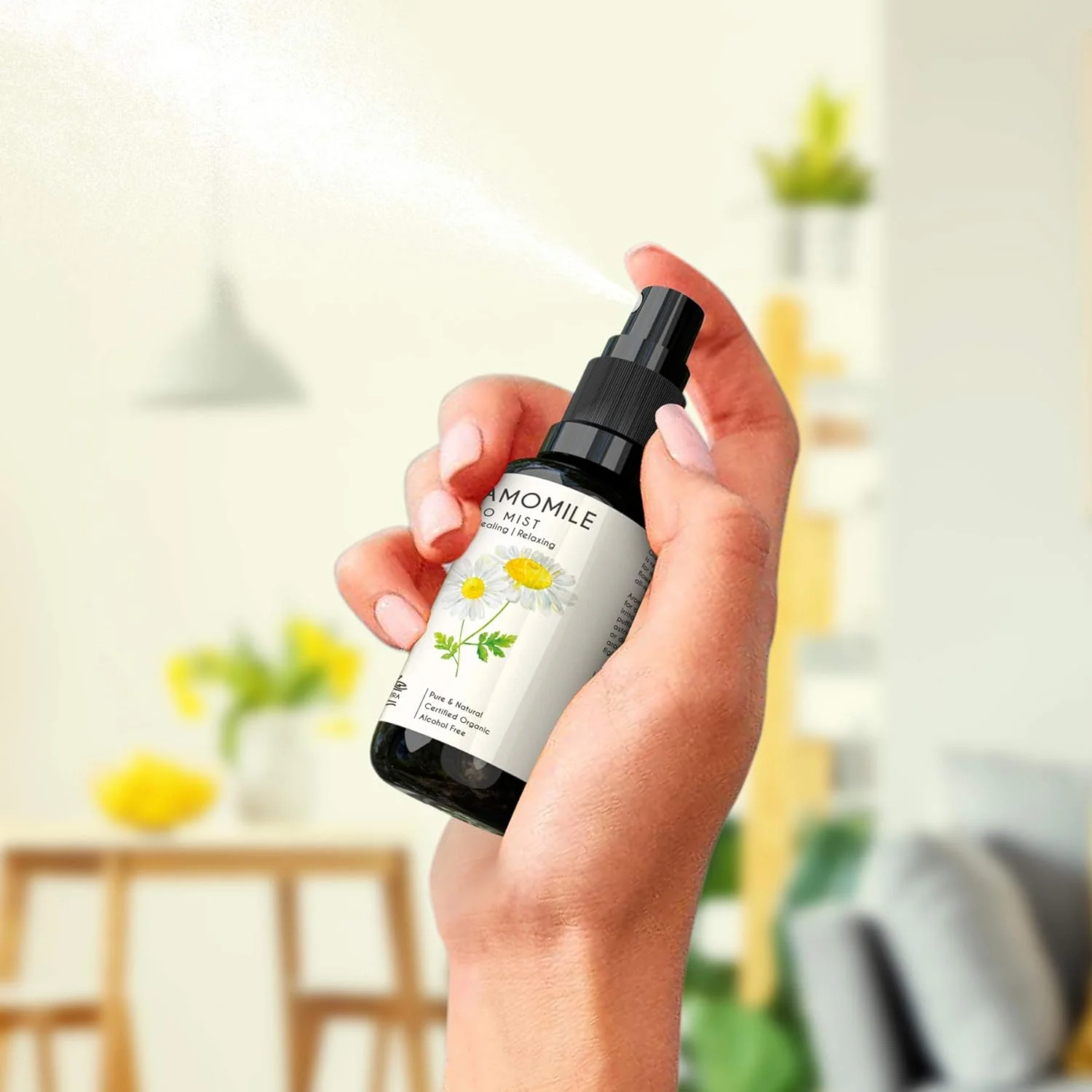 آب بابونه رومی ارگانیک آروما تیرا (اسپری هیدروسول) - برای صورت، پوست، مو، خواب، اضطراب، تونر صورت - 100% خالص، بدون الکل