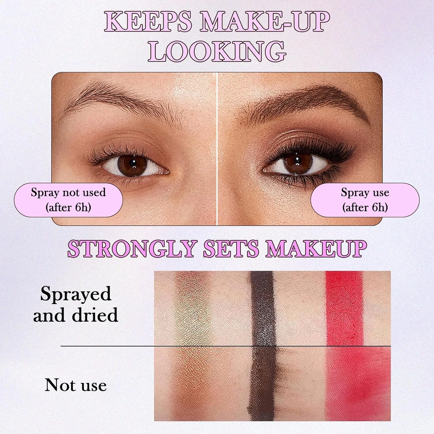 اسپری تثبیت کننده آرایش آبرسان 2 عددی، اسپری تثبیت کننده آرایش ماندگار، مه صورت براق و مات کننده، مه سبک کنترل کننده چربی صورت برای آرایش، 100 میلی لیتر