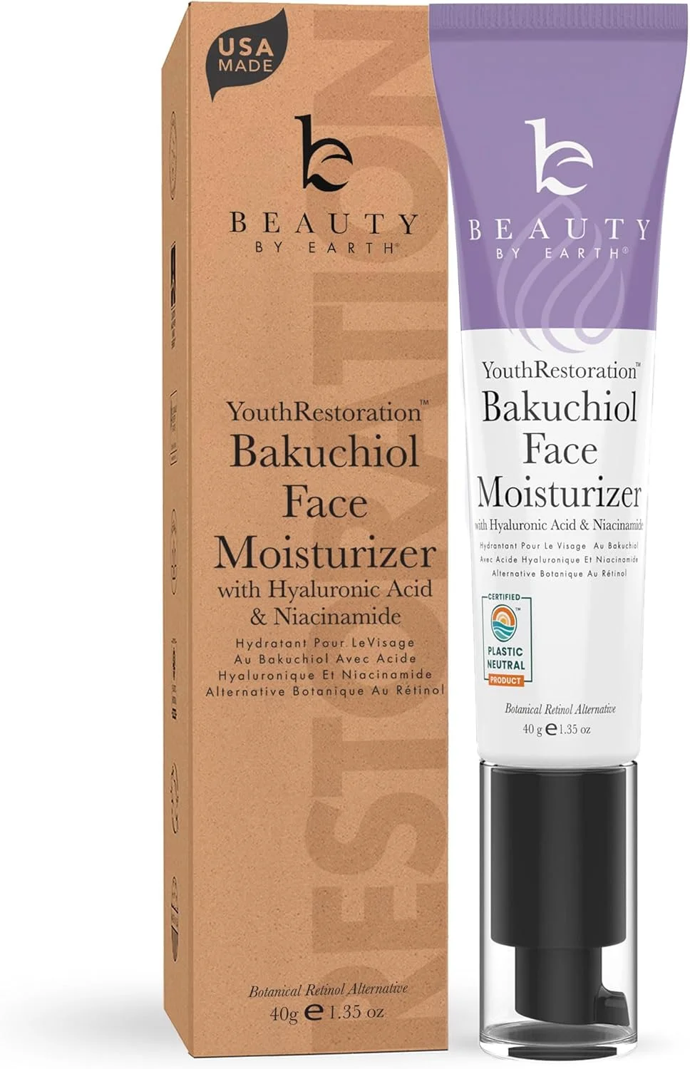 کرم مرطوب کننده صورت ضد پیری برای زنان - کرم صورت باکوچیول، کرم صورت ضد چروک، یکدست کننده پوست حساس، صاف کننده خطوط ریز و چروک ها، لوسیون آبرسان صورت با نیاسینامید