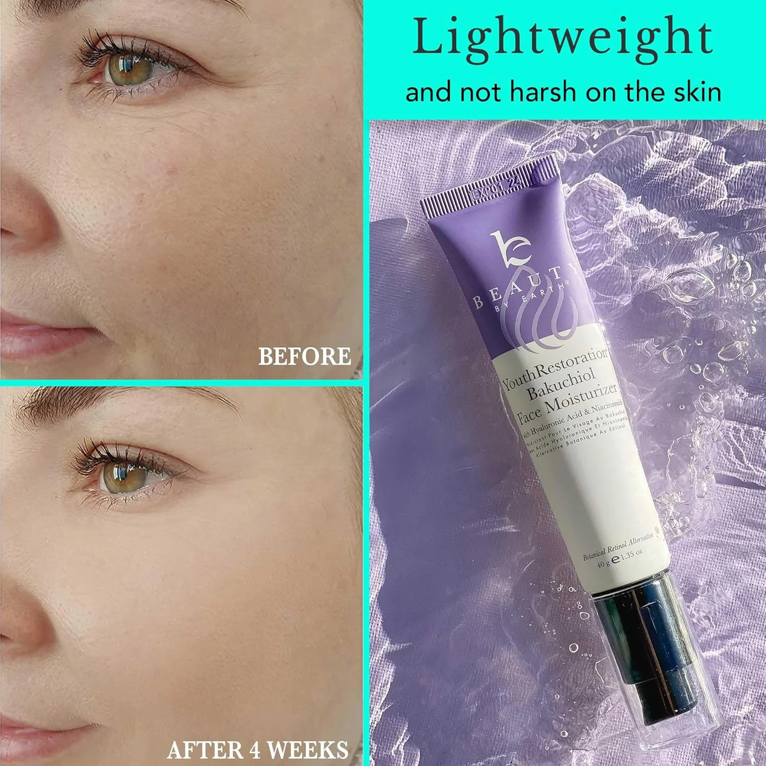 کرم مرطوب کننده صورت ضد پیری برای زنان - کرم صورت باکوچیول، کرم صورت ضد چروک، یکدست کننده پوست حساس، صاف کننده خطوط ریز و چروک ها، لوسیون آبرسان صورت با نیاسینامید