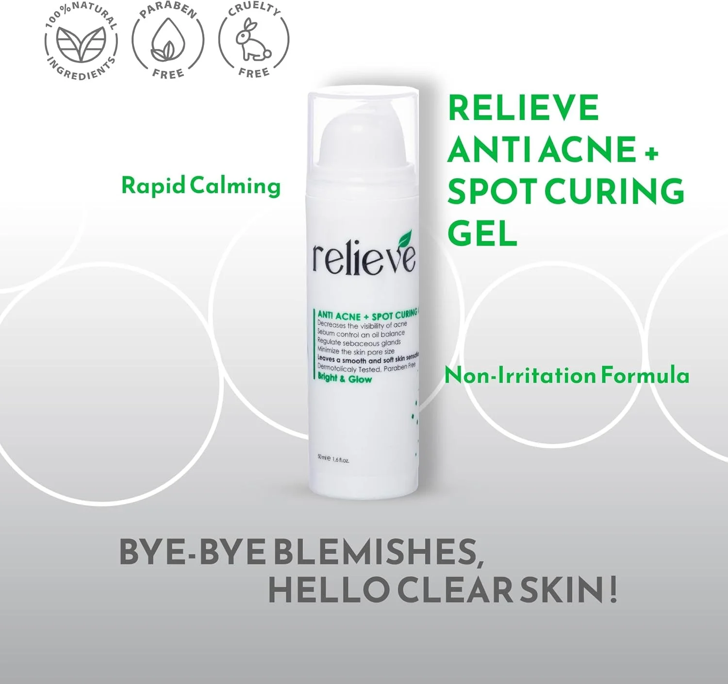 ژل درمان سریع جوش و آکنه، حاوی سالیسیلیک اسید، سنتلا آسیاتیکا، آلوئه ورا و نیاسینامید، تسکین سریع لک، کنترل چربی، فرمول کوچک کننده منافذ، 50 میلی لیتر