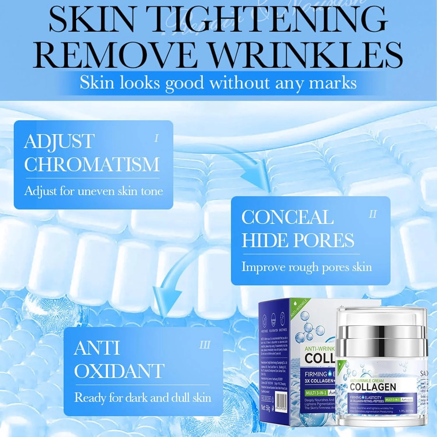 کرم مرطوب کننده صورت KASTWAVE، کرم پپتیدهای ضد پیری برای پوست بالغ، مرطوب کننده صورت برای کاهش خطوط ریز، کرم لیفتینگ و سفت کننده مراقبت از صورت