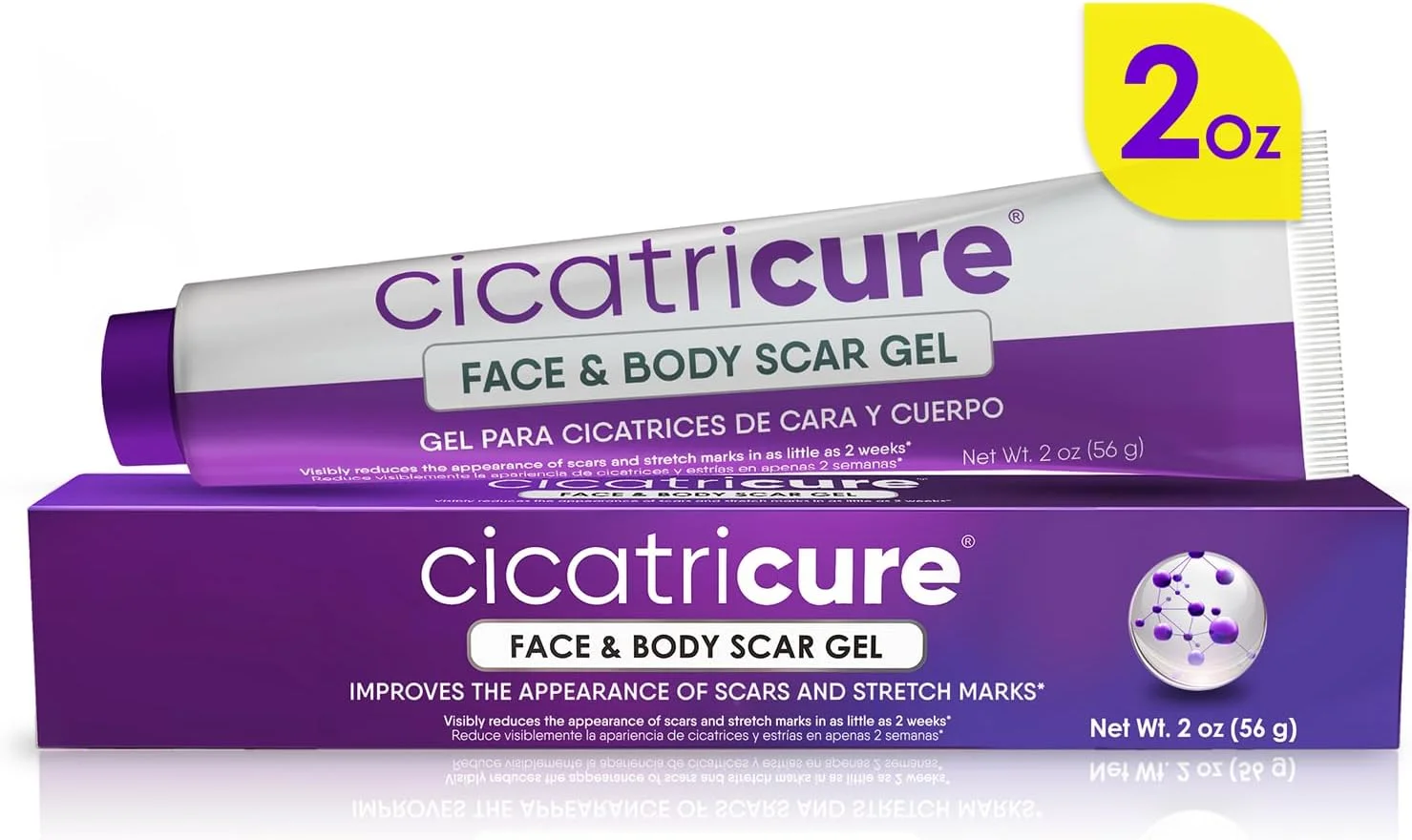 ژل پیشرفته ترمیم کننده جای زخم سیکاتریکس برای صورت و بدن - نتایج ثابت شده در 2 هفته، درمان جای زخم جراحی، ترک های پوستی، جای زخم سوختگی و آسیب، درمان جای آکنه، 56 گرم