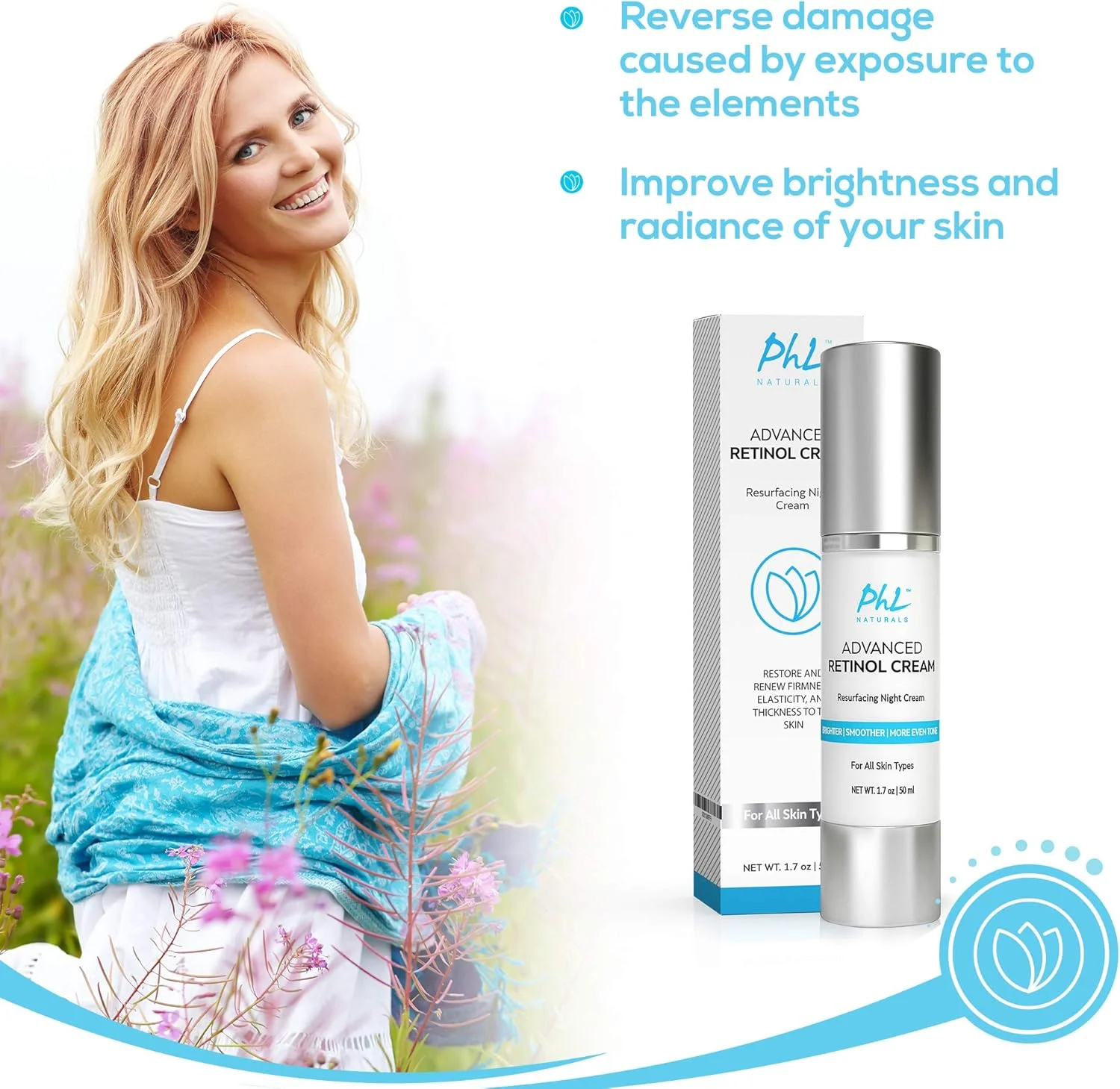 کرم ضد چروک رتینول با اسید هیالورونیک، نتایج سریع در 2-4 هفته، کرم شب مرطوب کننده ضد پیری برای زنان و مردان، حاوی گلاب، جوجوبا و آلوئه ورا - وگان، ساخت آمریکا، 50 میلی لیتر