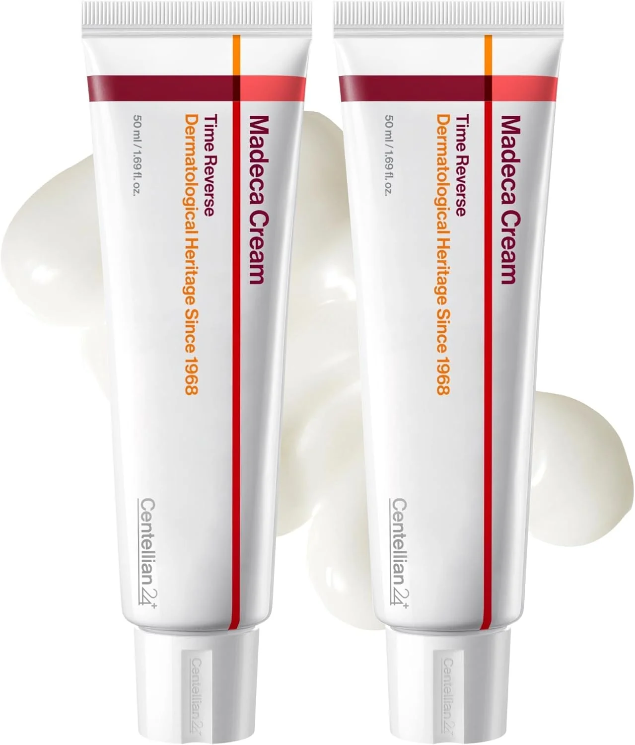 کرم بازسازی کننده پوست سنتلیان 24 مدل Madeca Time Reverse (50 میلی لیتر، بسته 2 عددی) - کرم مغذی و با جذب سریع، آبرسان، کاهش دهنده چروک، کمترین میزان تحریک، مراقبت از پوست کره ای. حاوی سنتلا آسیاتیکا