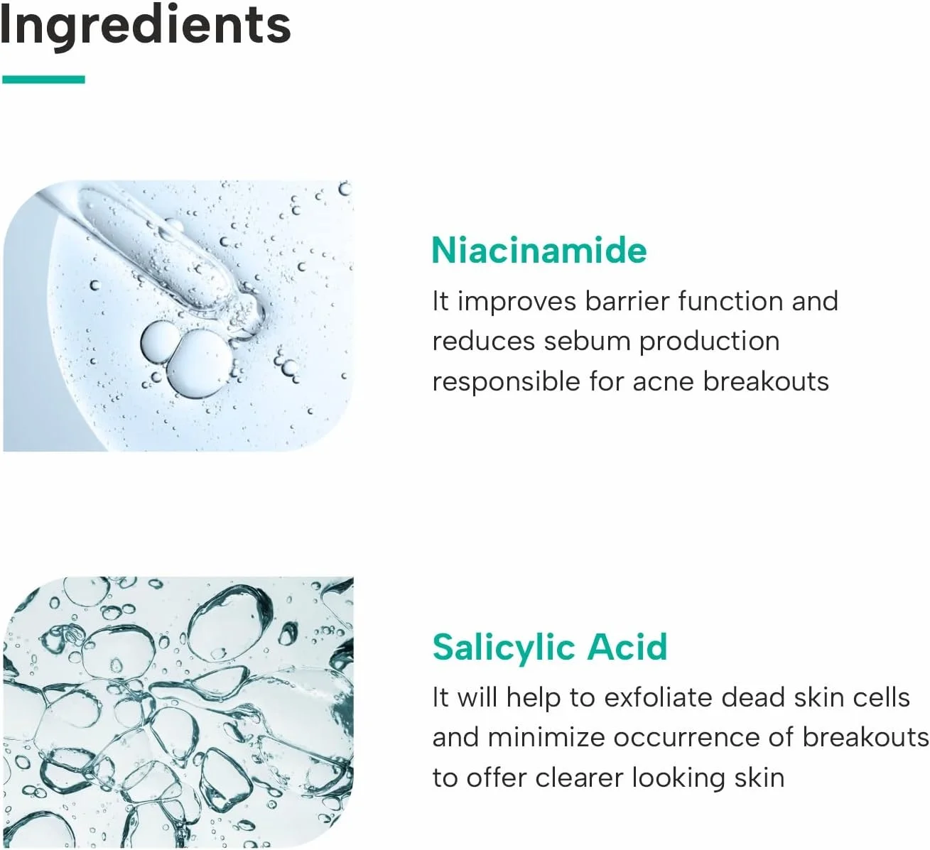 ژل فاقد چربی ضد جوش حاوی 2% سالیسیلیک اسید و 6% نیاسینامید DERMATOUCH برای جوش های فعال، تنظیم چربی و کوچک کردن منافذ (PO2) - 30 گرم