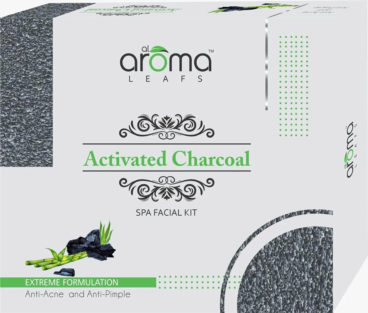 کیت فیشیال زغال فعال Aroma Leafs، فرمولاسیون قوی، ضد جوش و آکنه، مناسب خانم ها و آقایان - 290 گرم