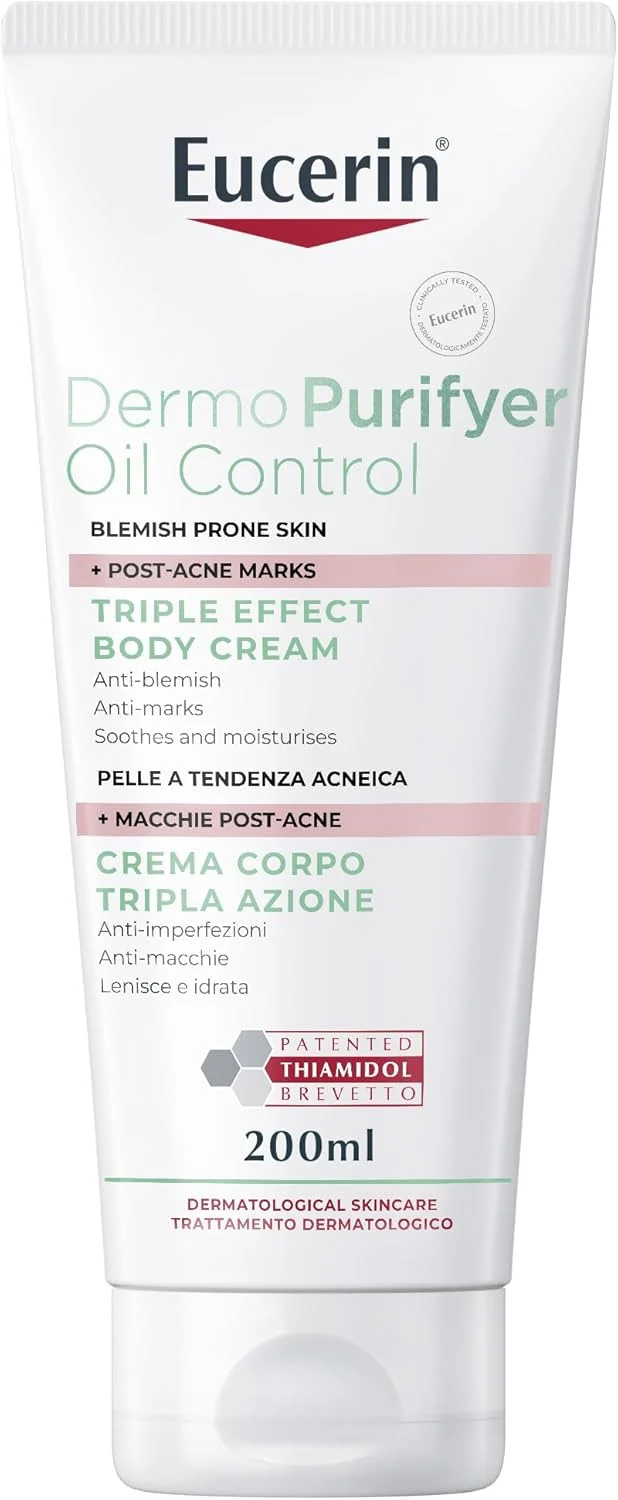 کرم بدن اوسرین درموپیوریفایر تریپل افکت 200 میلی لیتر، مرطوب کننده کامل بدن برای کاهش لک های آکنه، مراقبت تسکین دهنده پوست با اسید سالیسیلیک