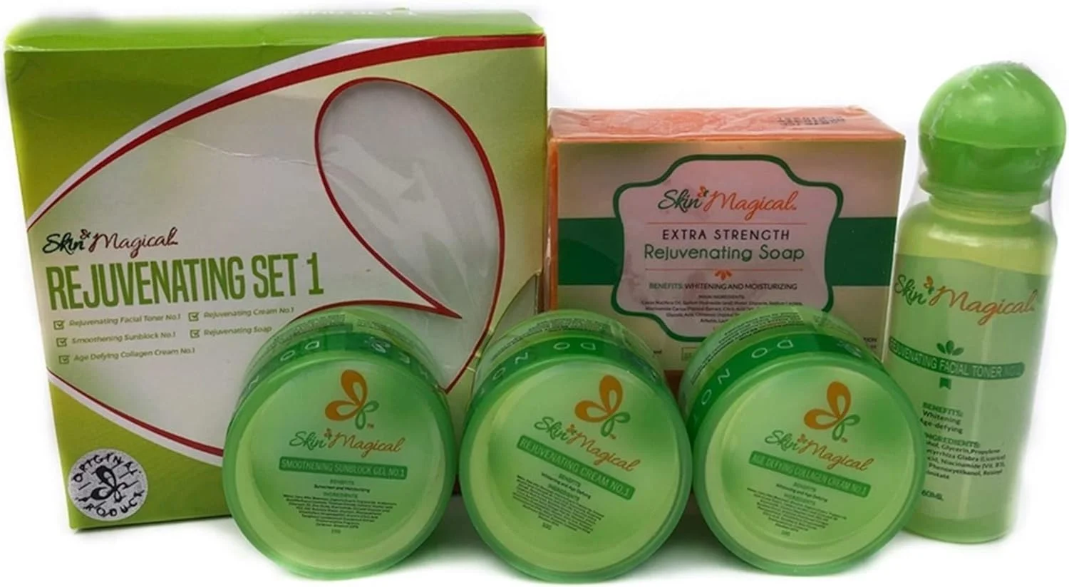 کرم کلاژن و صابون جوانساز پوست Skin Magical، ست کرم روشن کننده صورت روز و شب، ست شماره 1، چند منظوره