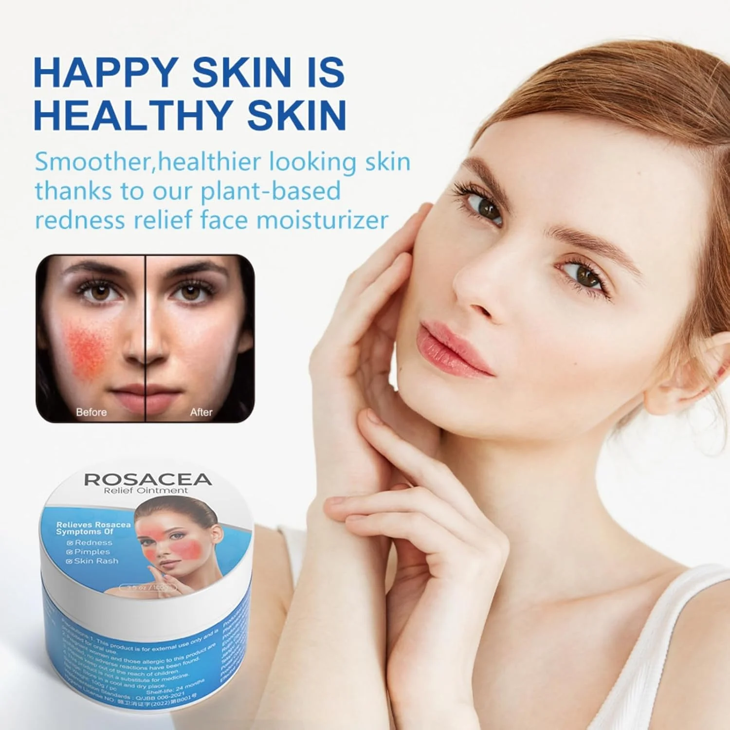 کرم تسکین دهنده رزاسه JD Lever، 100 گرم، کرم مراقبت از پوست التیام بخش برای قرمزی و التهاب، درمان موثر برای رزاسه، آکنه و درماتیت، آرام بخش و تسکین دهنده پوست، مناسب برای مراقبت روزانه صورت