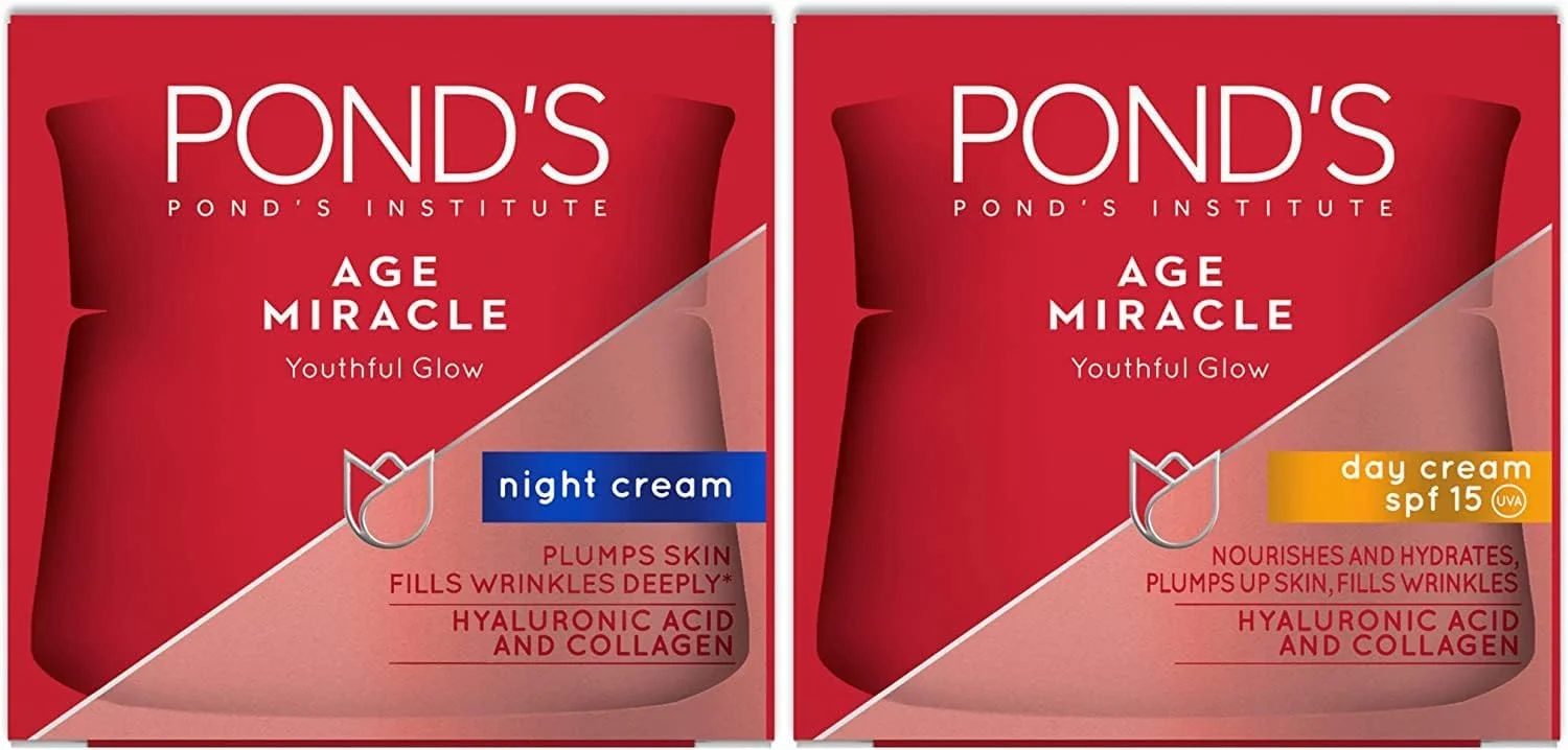 کرم روز و شب پوندز Age Miracle برای درخشش جوانی، اصلاح کننده چروک 24 ساعته، 45 گرم (بسته 2 عددی) - بسته بندی ممکن است متفاوت باشد