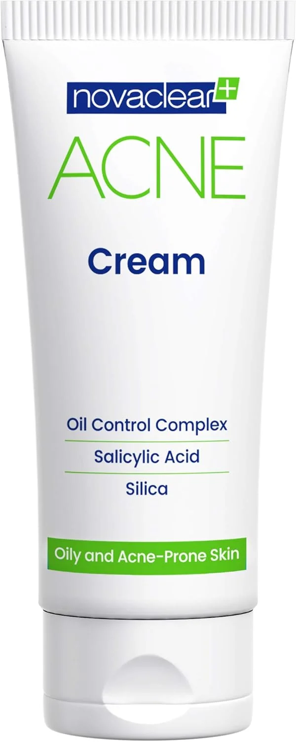 کرم ضد جوش نوواکلیر - کرم ضد آکنه حاوی اسید سالیسیلیک، کنترل چربی پوست برای پوست چرب، کرم درمان آکنه با فرمول آبرسان 40 میلی لیتر
