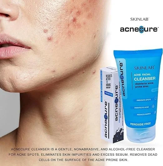 پاک کننده صورت ضد جوش SKINLAB Acnecure | ضد عفونی کننده پوست مستعد آکنه | حاوی اسید سالیسیلیک و روغن درخت چای | 100 میلی لیتر