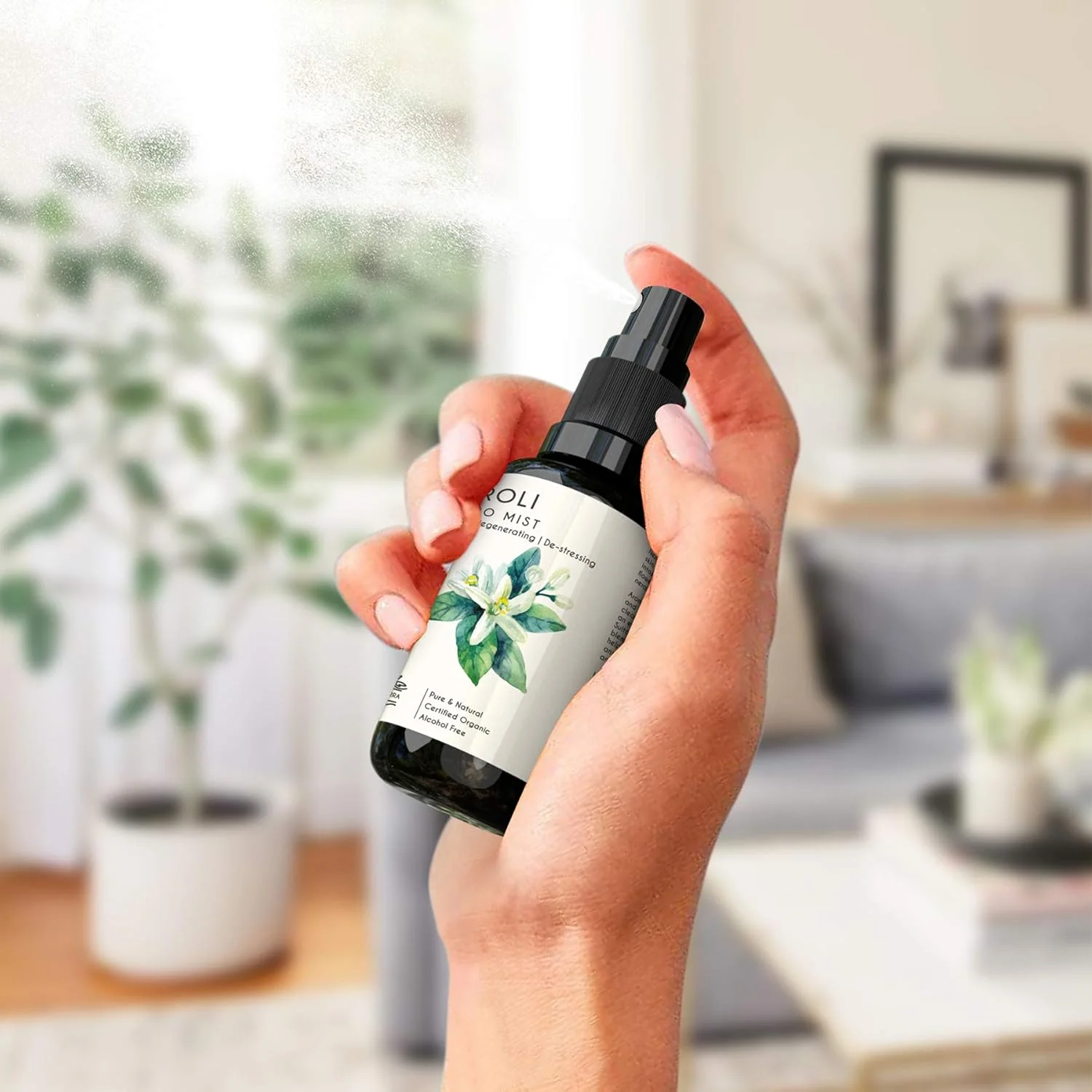 آب نرولی ارگانیک آروما تیرا (اسپری میست هیدروسول) شکوفه پرتقال - برای صورت، پوست، تونر صورت، قابض، آبرسان - رفع استرس و خواب - 100% خالص، بدون الکل